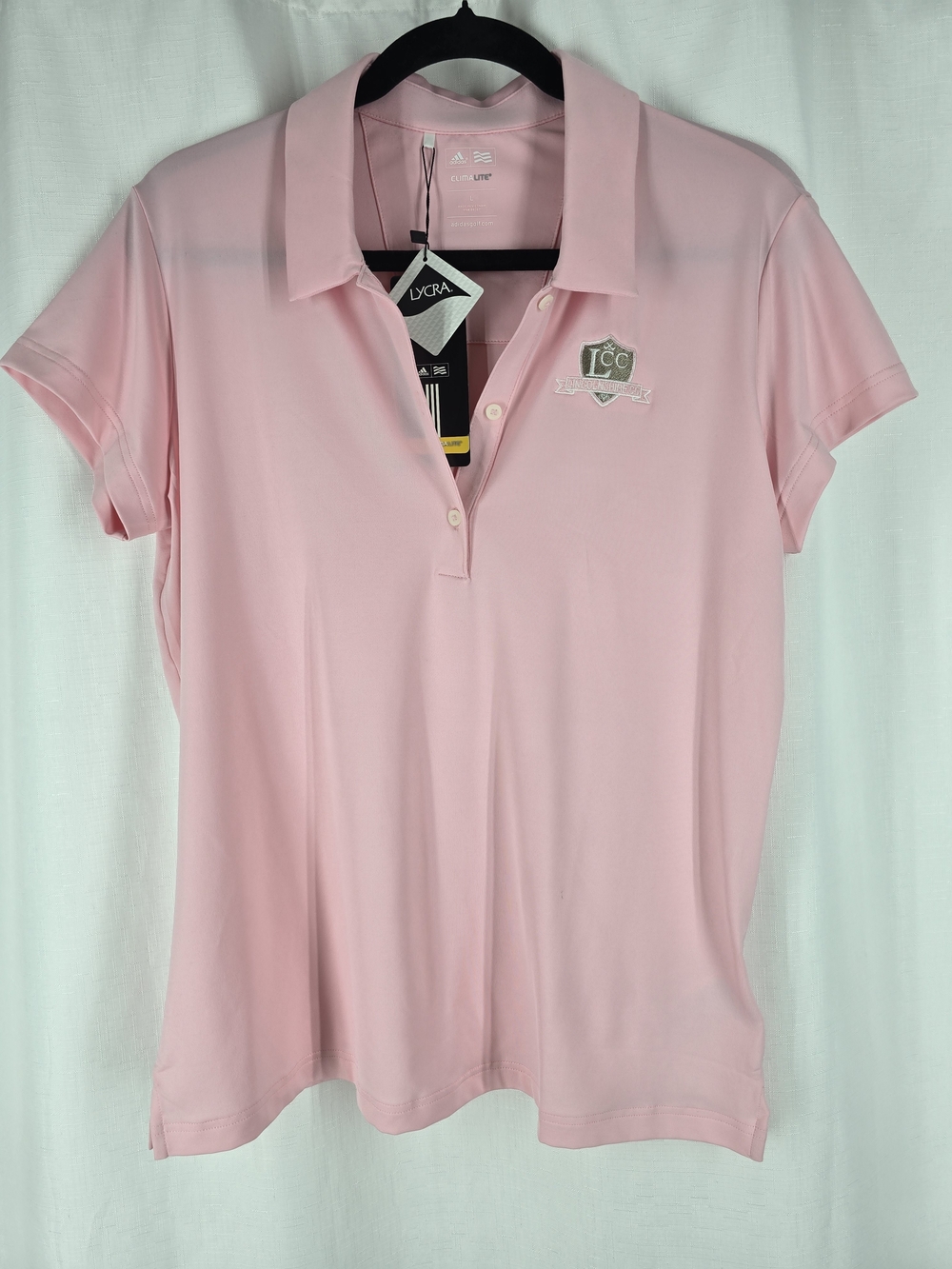 Adidas Women's Light Pink Polo Top with LYCRA Comfort
